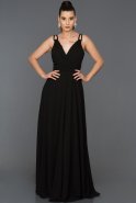 Длинное Помолвочное Платье Черный ABU973