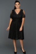 Короткое Свободное Вечернее Платье Черный ABK368