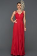 Длинное Помолвочное Платье красный ABU117
