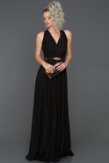Длинное Помолвочное Платье Черный ABU080