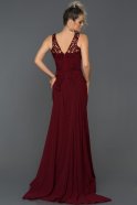 Длинное Вечернее Платье Бордовый ABU138