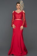 Длинное Вечернее Платье красный ABU886