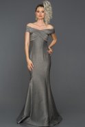 Длинное Выпускное Платье Русалка Серый ABU111