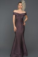 Длинное Выпускное Платье Русалка Фиолетовый ABU111