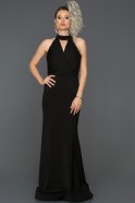 Длинное Выпускное Платье Черный ABU071
