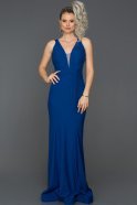 Длинное Выпускное Платье Русалка Ярко-синий ABU121