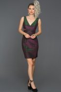 Короткое Платье На Приглашение Фуксия-Зеленый ABK051