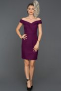 Короткое Платье На Приглашение Фиолетовый ABK129