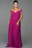 Длинное Свободное Вечернее Платье Светлая Фуксия ABU354