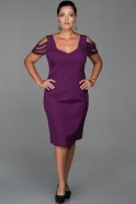 Короткое Свободное Вечернее Платье Пурпурный ABK087