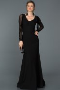 Длинное Вечернее Платье Черный ABU139