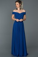 Длинное Помолвочное Платье Ярко-синий ABU012