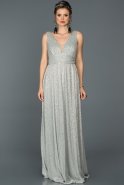 Длинное Выпускное Платье Серый AB7147