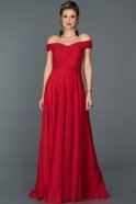 Длинное Выпускное Платье красный ABU021