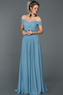 Длинное Выпускное Платье Синий ABU021