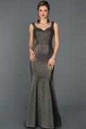 Длинное Помолвочное Платье Черный-Золотой ABU050