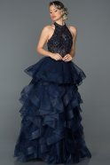 Длинное Помолвочное Платье Темно-синий ABU095