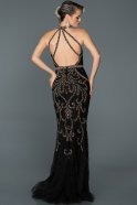 Длинное Помолвочное Платье Черный ABU085