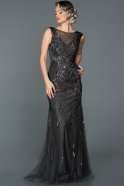 Длинное Выпускное Платье Русалка Темно-серый ABU069