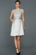 Короткое Выпускное Платье Серый ABK068