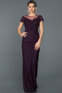 Длинное Помолвочное Платье Тёмно-пурпурный ABU287