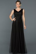 Длинное Вечернее Платье Черный ABU056