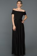 Длинное Вечернее Платье Черный ABU193
