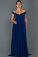 Длинное Свободное Вечернее Платье Ярко-синий ABU021