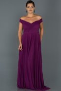 Длинное Свободное Вечернее Платье Пурпурный ABU021