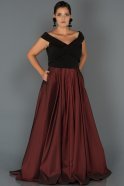 Длинное Свободное Вечернее Платье Бордовый ABU014