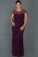 Длинное Свободное Вечернее Платье Пурпурный ABU135