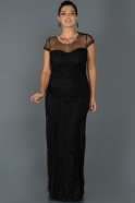 Длинное Свободное Вечернее Платье Черный ABU135