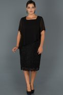 Короткое Свободное Вечернее Платье Черный ABK034
