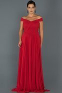 Длинное Свободное Вечернее Платье красный ABU324