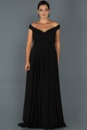 Длинное Свободное Вечернее Платье Черный ABU354