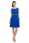 Короткое Вечернее Платье Ярко-синий T2124