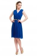 Короткое Коктейльное Платье Ярко-синий T2083