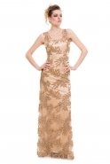 Длинное Вечернее Платье Лососевый M1461
