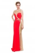 Длинное Вечернее Платье Оранжево-Красный O1180