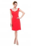 Короткое Вечернее Платье Оранжево-Красный O3643