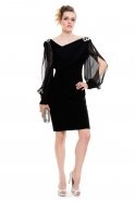 Короткое Вечернее Платье Черный O7528