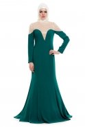 Вечерняя Одежда Хиджаб Изумрудно-зеленый S4012