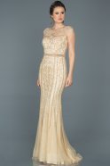Длинное Помолвочное Платье шампанское ABU462