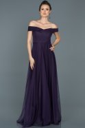 Длинное Выпускное Платье Тёмно-пурпурный ABU021