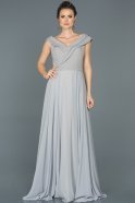 Длинное Помолвочное Платье Серый ABU012