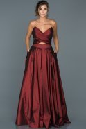 Длинное Помолвочное Платье Бордовый ABU060