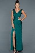 Длинное Выпускное Платье Изумрудно-зеленый ABU049