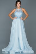 Длинное Помолвочное Платье Синий ABU430