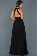 Длинное Помолвочное Платье Черный ABU418