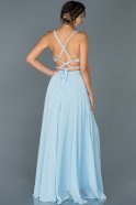 Длинное Выпускное Платье Светло-синий ABU434